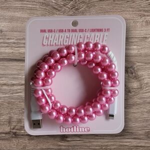 NEW Hotline Pink Pearls Charging Cables 3ft